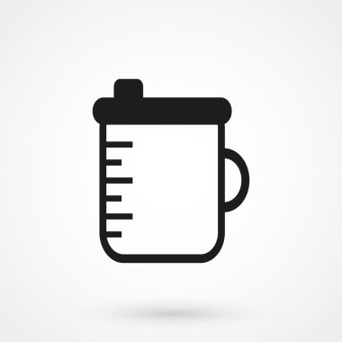 bebek şişe simge vektör beyaz arka plan üzerinde siyah