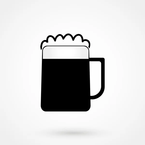 Glass of beer icon vector black on white background — Stock Vector