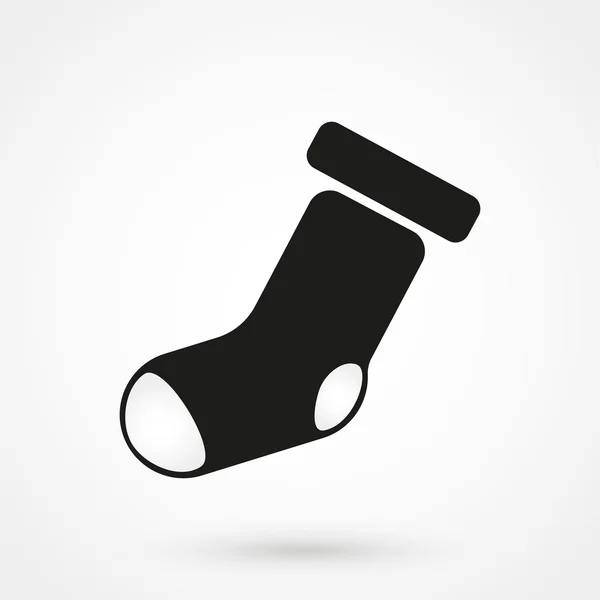 Socken-Symbol-Vektor schwarz auf weißem Hintergrund — Stockvektor
