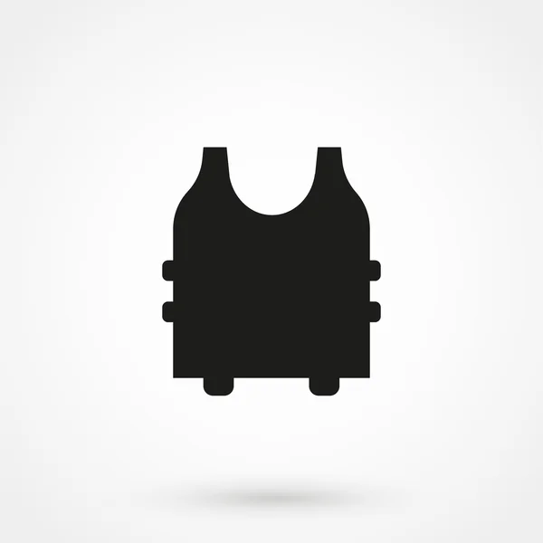 Bullet Proof Vest icona vettore nero su sfondo bianco — Vettoriale Stock