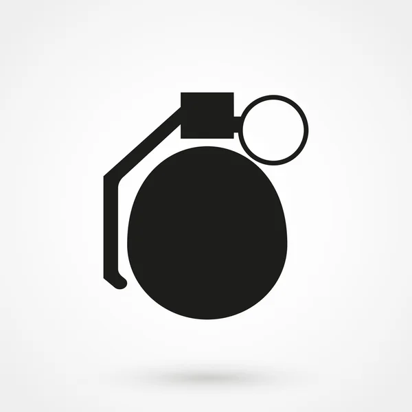 Vettore icona a mano granata nero su sfondo bianco — Vettoriale Stock