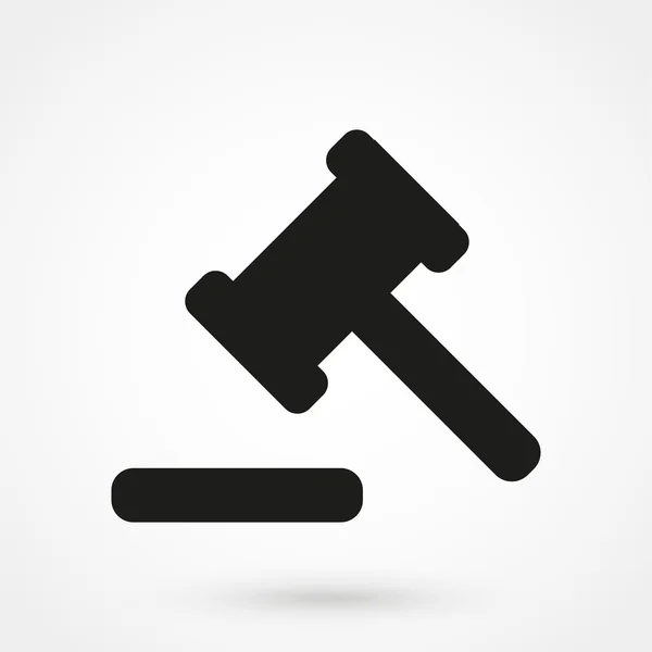 Martello giudice icona nero su sfondo bianco — Vettoriale Stock