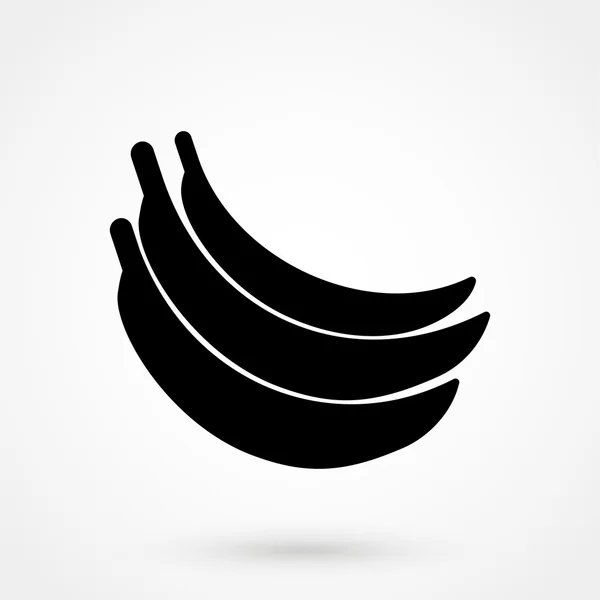 Bananen Symbol Vektor schwarz auf weißem Hintergrund — Stockvektor