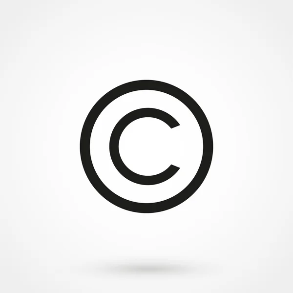 Icona del simbolo del copyright in uno stile semplice — Vettoriale Stock