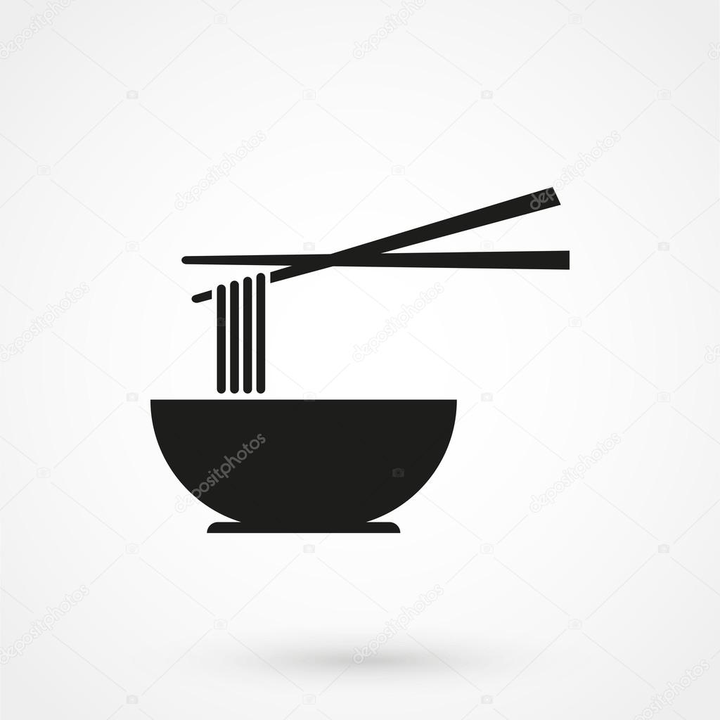 Noodles icon in a simple style on a white background