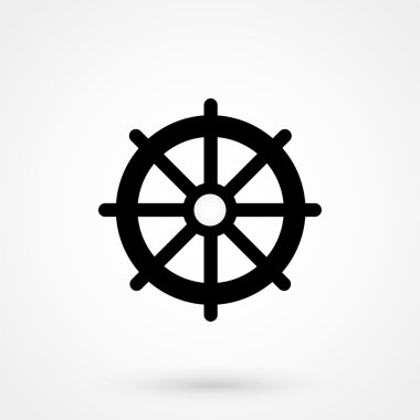 Beyaz arka planda düz stil dümen simgesi. Basit vektör