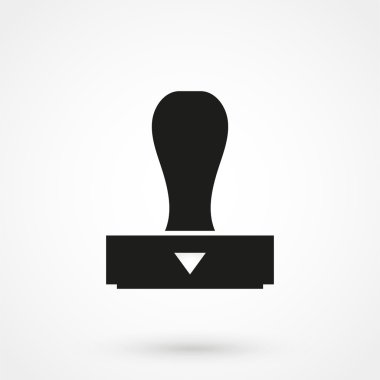 Beyaz arka planda düz stil damga simgesi. Basit vektör