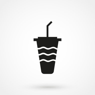 Beyaz arka planda düz stil meşrubat simgesi. Basit vektör