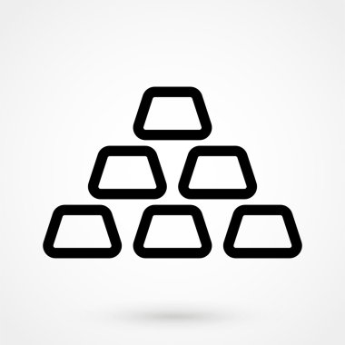 Beyaz arka planda düz stil altın simgesi. Basit vektör