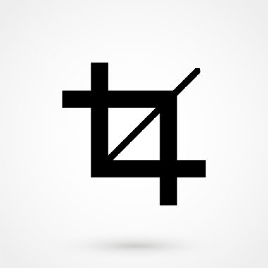 Beyaz arka planda düz stil kırpma simgesi. Basit vektör