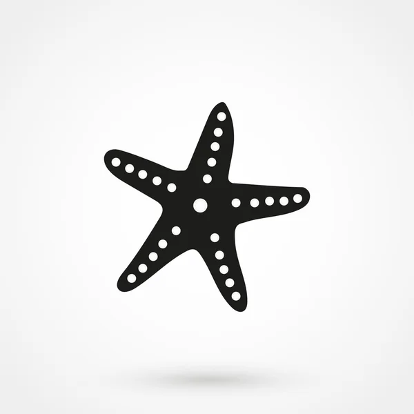Ícone de estrela-do-mar no fundo branco em estilo plano. Vetor simples — Vetor de Stock