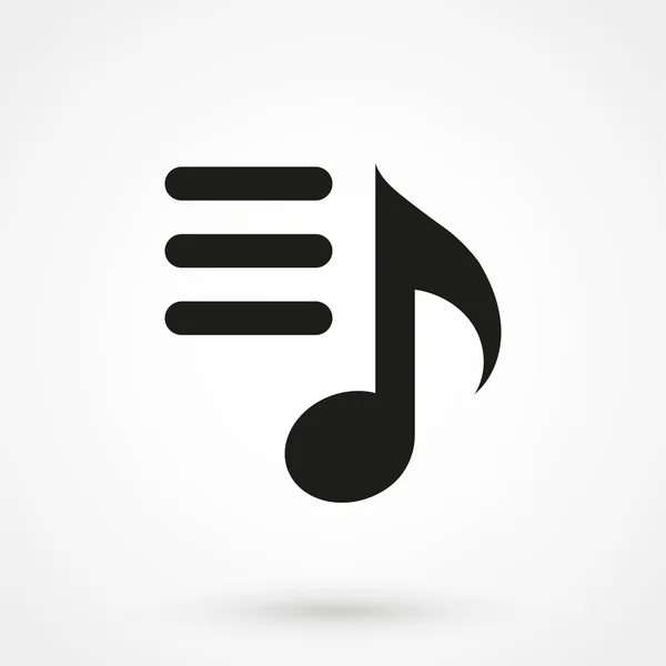 Icono de la lista de reproducción sobre fondo blanco en estilo plano. Vector simple — Vector de stock