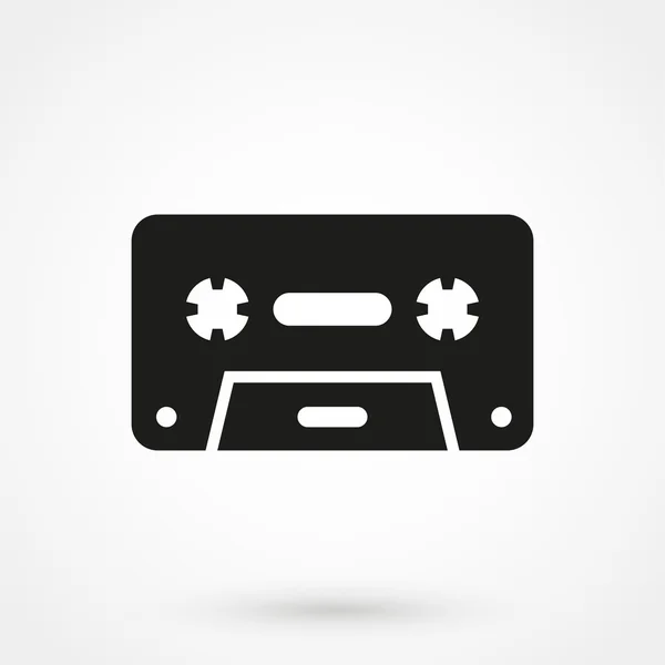 Audio cassette icon on white background in flat style. Simple vector — Stock Vector