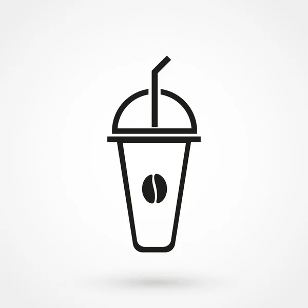 Icono de café helado sobre fondo blanco en estilo plano. Vector simple — Vector de stock