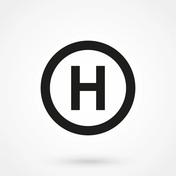 Helikopter iniş pad simgesi beyaz arka planda düz stil. Basit vektör