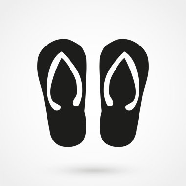 düz tarzda beyaz arka plan üzerinde terlik simgesi. Basit vektör çizimi