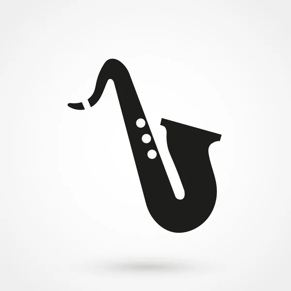 Saxophone icon on white background in flat style. Simple vector illustration — Stock Vector