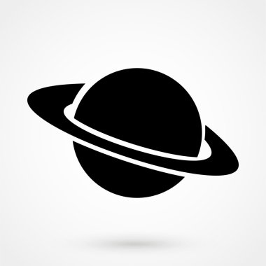 düz tarzda beyaz arka plan üzerinde gezegen simgesi. Basit vektör çizimi