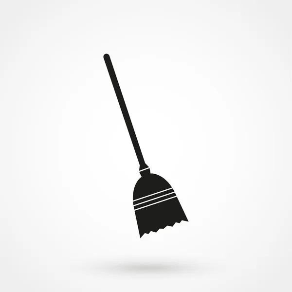 Broom icon on white background in flat style. Simple vector illustration — Stock Vector