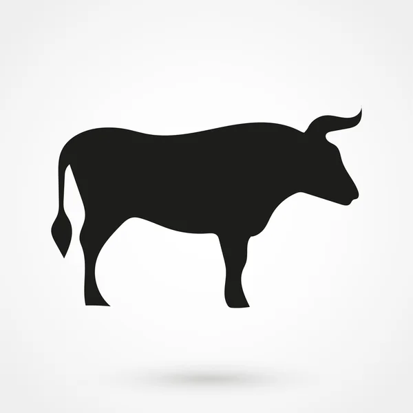 Иконка быка на белом фоне в плоском стиле. Простая векторная иллюстрация — стоковый вектор