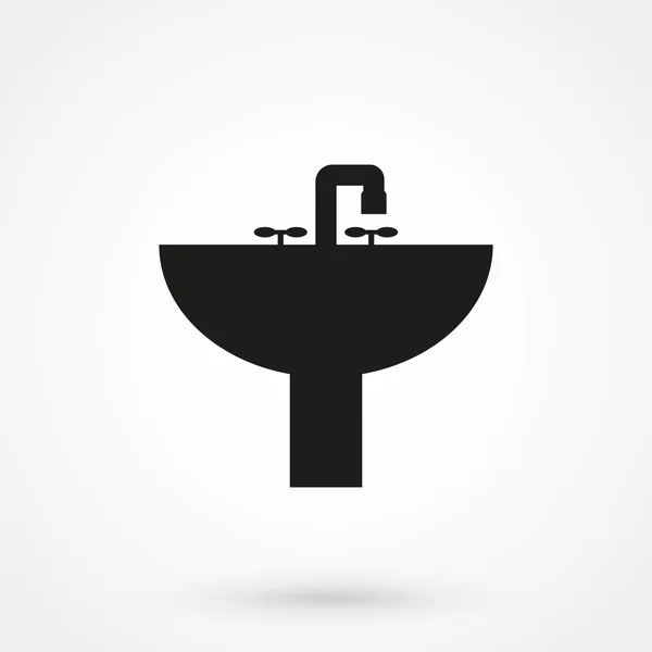 Washbasin icon on white background in flat style. Simple vector illustration — Stock Vector