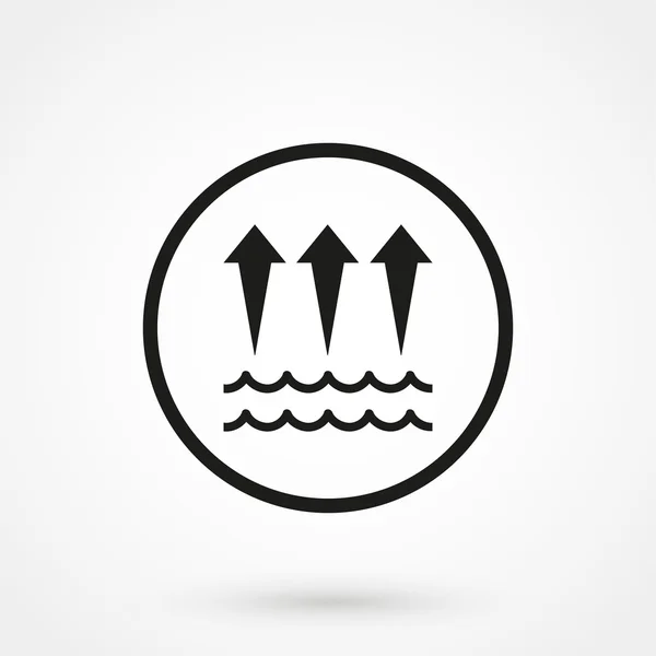 Vatten avdunstning ikon på vit bakgrund i platt stil. Enkel vektor illustration — Stock vektor