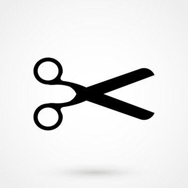 Beyaz bir arka plan makas simgesi. basit vektör çizim