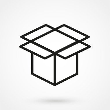 Beyaz bir arka plan kutusu simgesi. basit vektör çizim