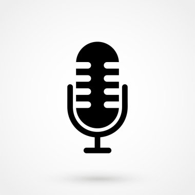 Beyaz bir arka plan üzerinde mikrofon simgesi. basit vektör çizim