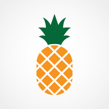 ananas ananas simgesi beyaz bir arka plan. basit vektör çizim