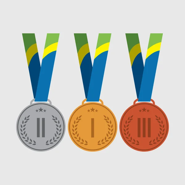 Vector trophy for winners medals: gold, silver, bronze medal. — Stock Vector