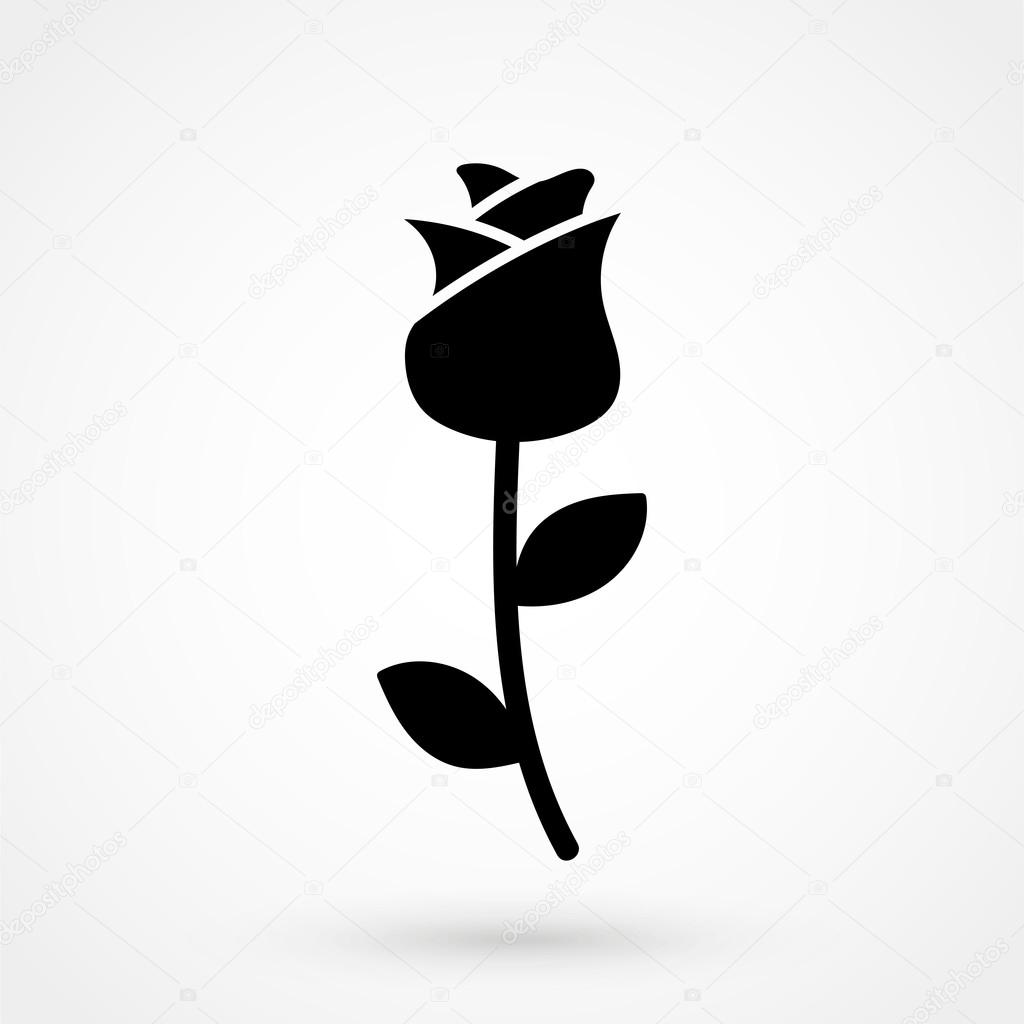 rose icon on a white background. simple vector illustration