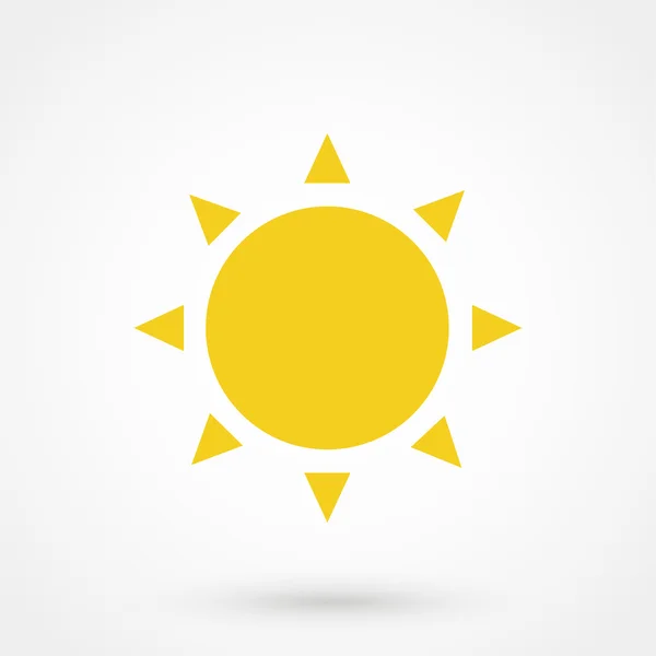 Ícone de sol amarelo em um fundo branco. ilustração vetorial simples —  Vetores de Stock