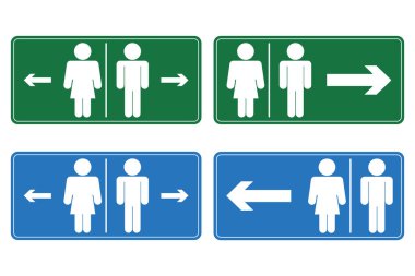 Erkekler ve kadınlar arasındaki yön. Yürüyen Yön İşareti