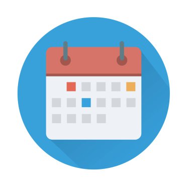 Mavi arkaplan ile takvim simgesi. Yıllık takvim. Zamanlama