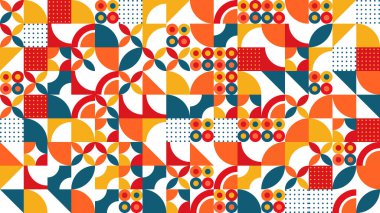 Düz Geometrik Şekil Arkaplanı, Dominan Kırmızı Turuncusu