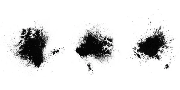 set of black splashes with splashes isolated on white