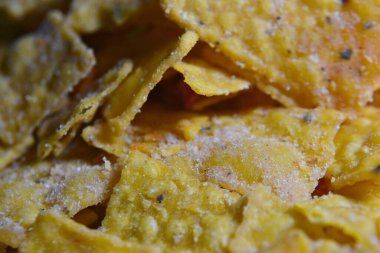 Nacho, peynir ve domates yakın çekim