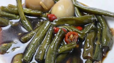 Lezzetli Asya mutfağının yakın görüntüsü