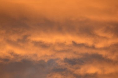 Sıcak ışıklandırılmış bulut tabanı memeliyi andıran yuvarlak, keseye benzer dokular sergiliyor ve soyut bir arkaplana derinlik ve drama ekliyor..