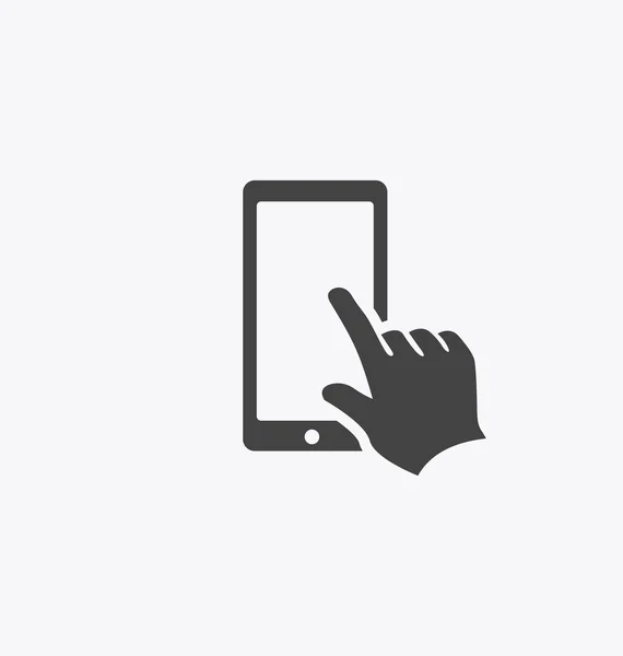 Finger toccando lo schermo dello smartphone . — Vettoriale Stock