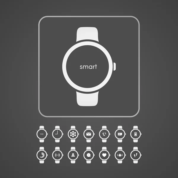 Smart Watch mit Applikationssymbol auf dem Bildschirm. — Stockvektor