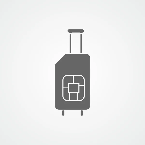 Travel SIM. Roaming. Luggage icon vector. — Stock Vector