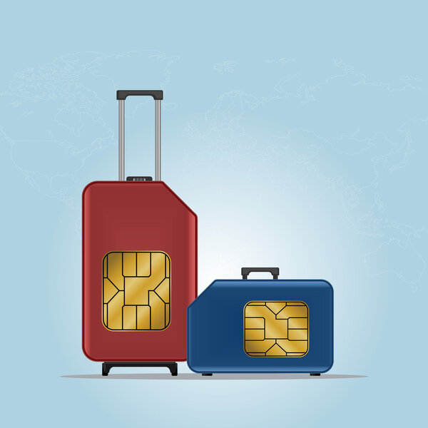 Векторная иллюстрация Travel SIM. Роуминг. Багаж
.