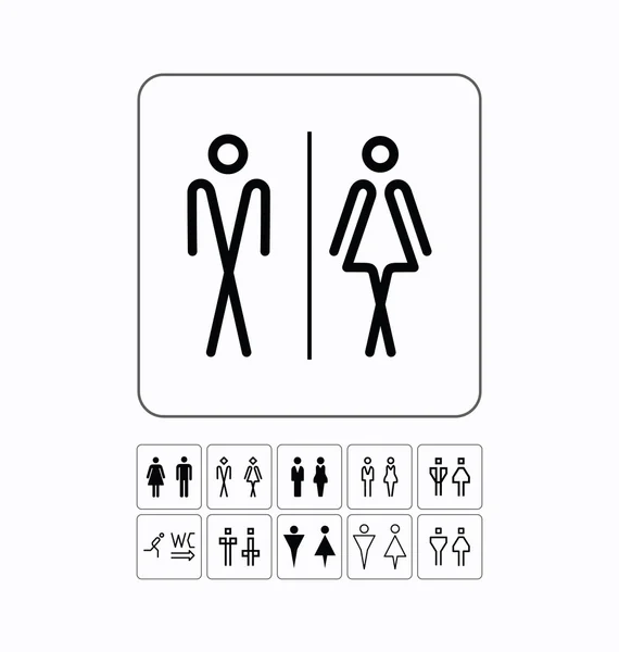 Toilettentür / Wandplatte vorhanden. original wc icons set. — Stockvektor