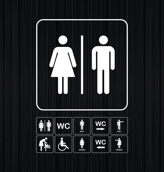 Tuvalet kapı/duvar tabağı. Özgün Wc Icons set.