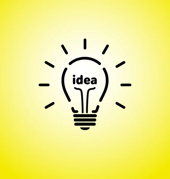 Vektor Glühbirnen-Symbol mit Konzept der Idee. Brainstorming. — Stockvektor