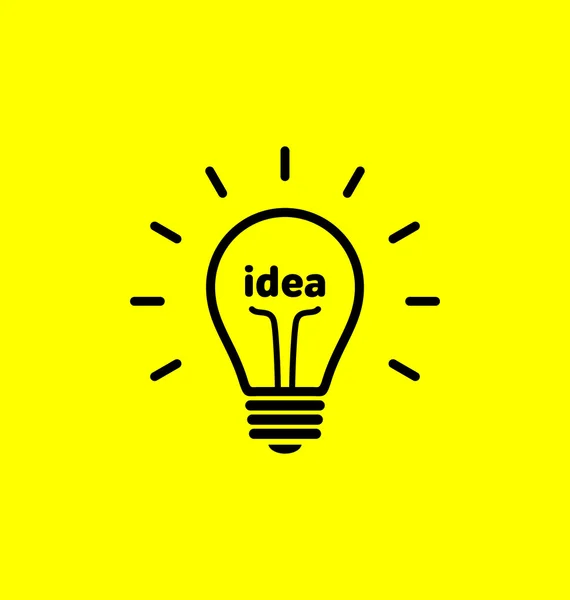 Icône d'ampoule vectorielle avec concept d'idée. Brainstorming . — Image vectorielle