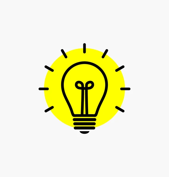 Vektor Glühbirnen-Symbol mit Konzept der Idee. Brainstorming. — Stockvektor