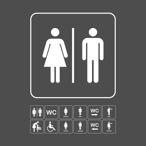 WC WC Tür Wandteller. — Stockvektor